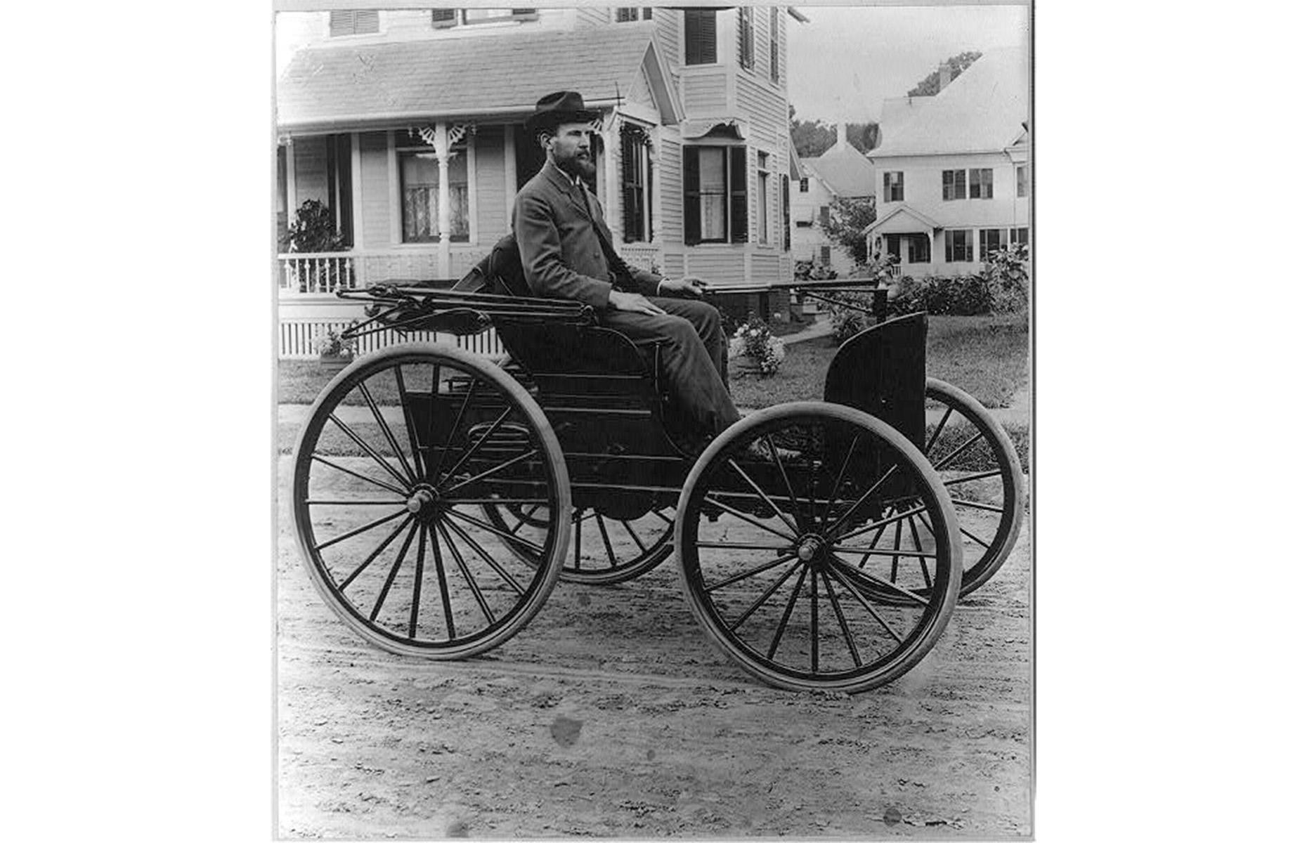 1894: Charles Duryea in his third automobile